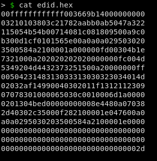 EDID Hex File